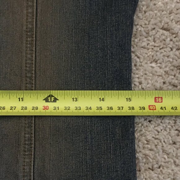 Vintage Y2K Pure Hype Cream Denim Long Dress Stretchy Button Down Small - Picture 14 of 16